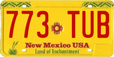 NM license plate 773TUB
