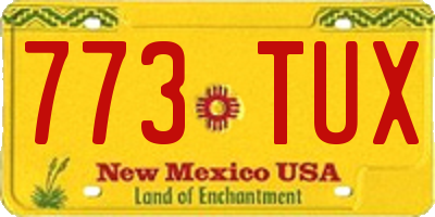 NM license plate 773TUX