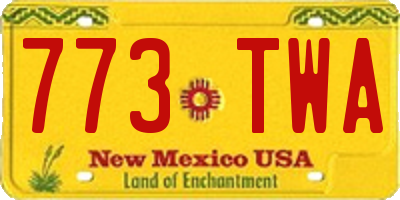 NM license plate 773TWA