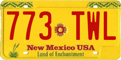 NM license plate 773TWL