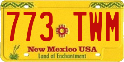NM license plate 773TWM