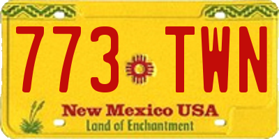 NM license plate 773TWN