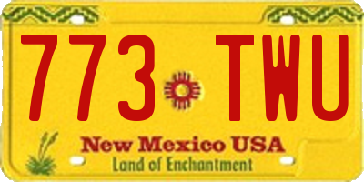 NM license plate 773TWU