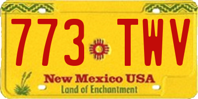 NM license plate 773TWV