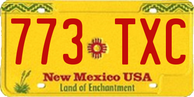 NM license plate 773TXC