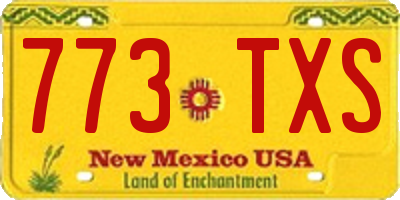 NM license plate 773TXS