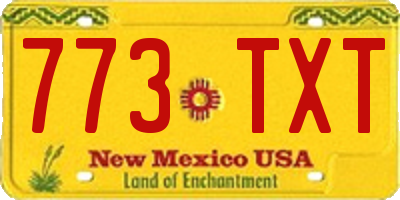 NM license plate 773TXT