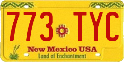 NM license plate 773TYC