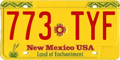 NM license plate 773TYF