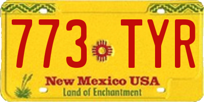 NM license plate 773TYR