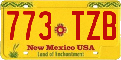 NM license plate 773TZB
