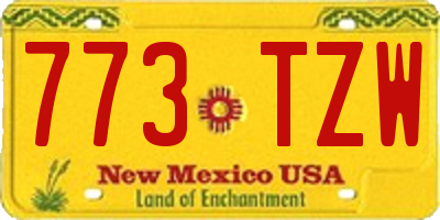 NM license plate 773TZW