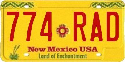 NM license plate 774RAD