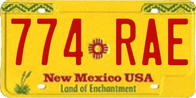 NM license plate 774RAE