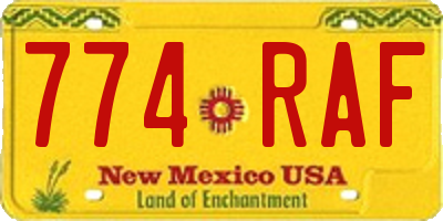 NM license plate 774RAF