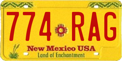 NM license plate 774RAG