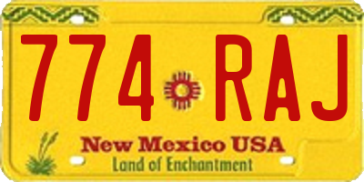 NM license plate 774RAJ