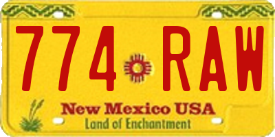 NM license plate 774RAW