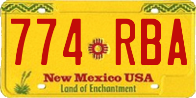 NM license plate 774RBA