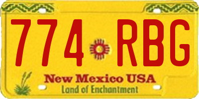 NM license plate 774RBG