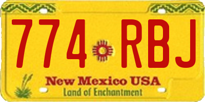 NM license plate 774RBJ