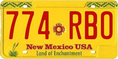 NM license plate 774RBO