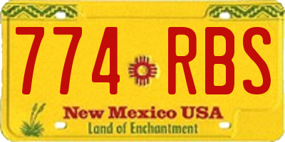 NM license plate 774RBS