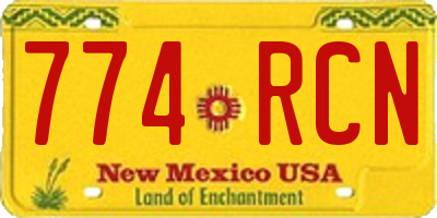 NM license plate 774RCN