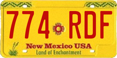 NM license plate 774RDF