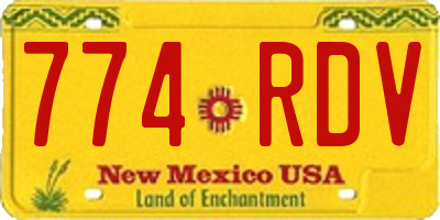 NM license plate 774RDV