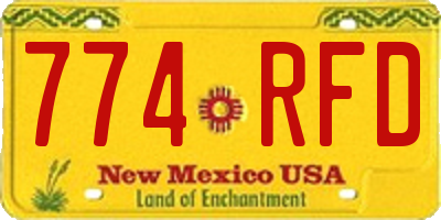 NM license plate 774RFD