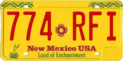 NM license plate 774RFI
