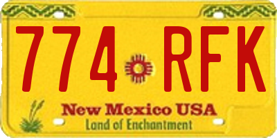 NM license plate 774RFK