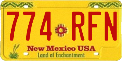 NM license plate 774RFN