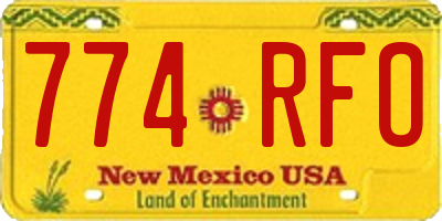 NM license plate 774RFO