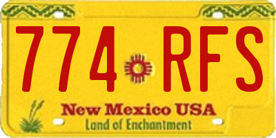NM license plate 774RFS