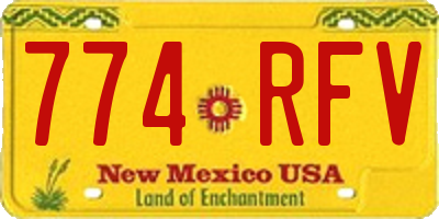 NM license plate 774RFV