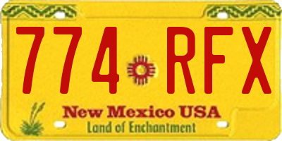 NM license plate 774RFX