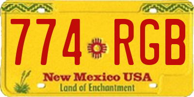 NM license plate 774RGB