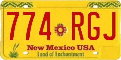 NM license plate 774RGJ