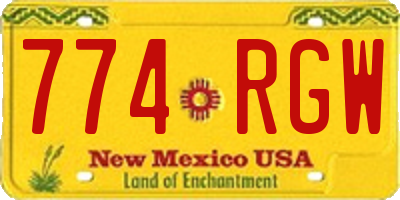NM license plate 774RGW