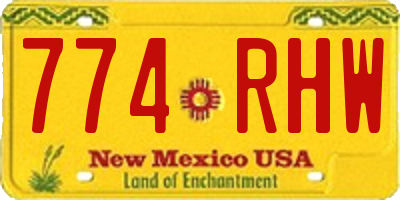 NM license plate 774RHW