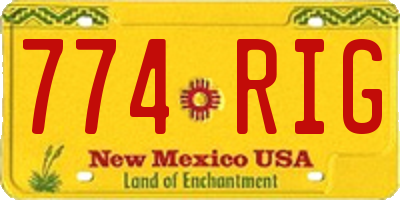 NM license plate 774RIG