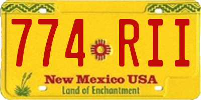 NM license plate 774RII