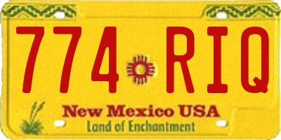 NM license plate 774RIQ