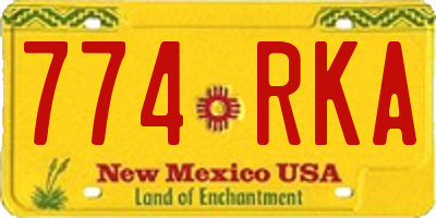 NM license plate 774RKA