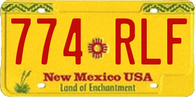 NM license plate 774RLF
