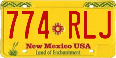 NM license plate 774RLJ