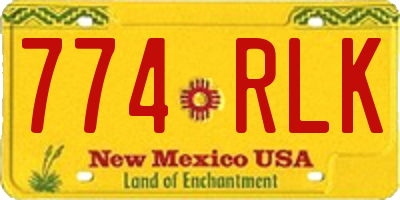 NM license plate 774RLK