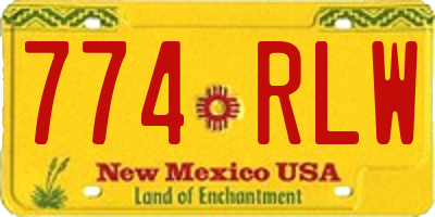 NM license plate 774RLW